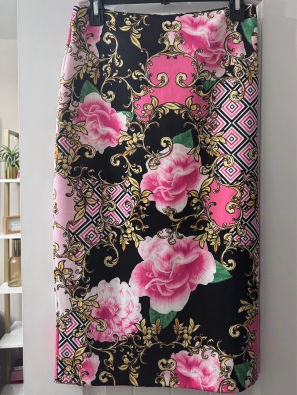 New York & Company Baroque Floral Pencil Skirt